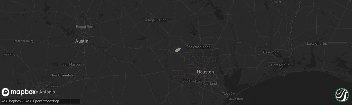 Hail map in Waller, TX on August 19, 2025