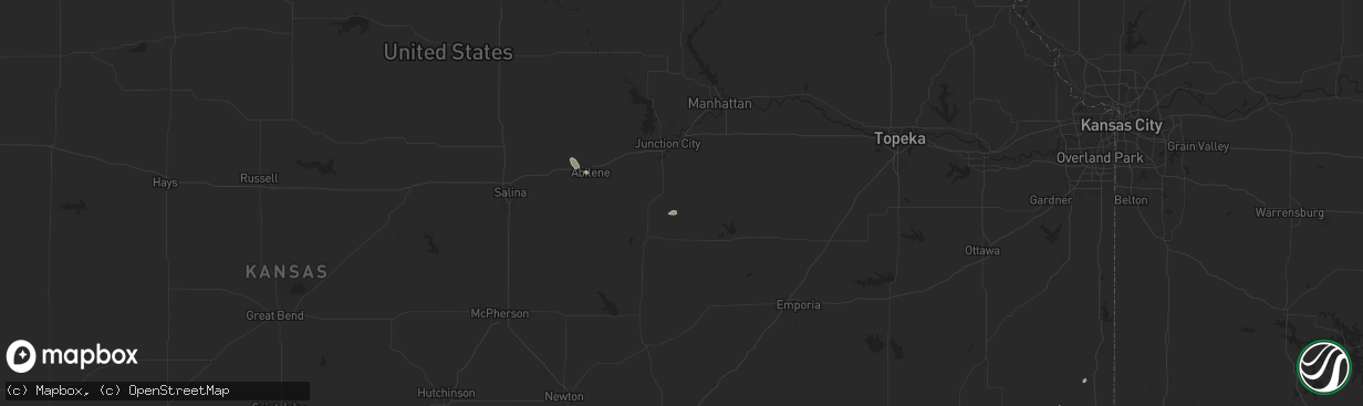 Hail map in White City, KS on August 19, 2025