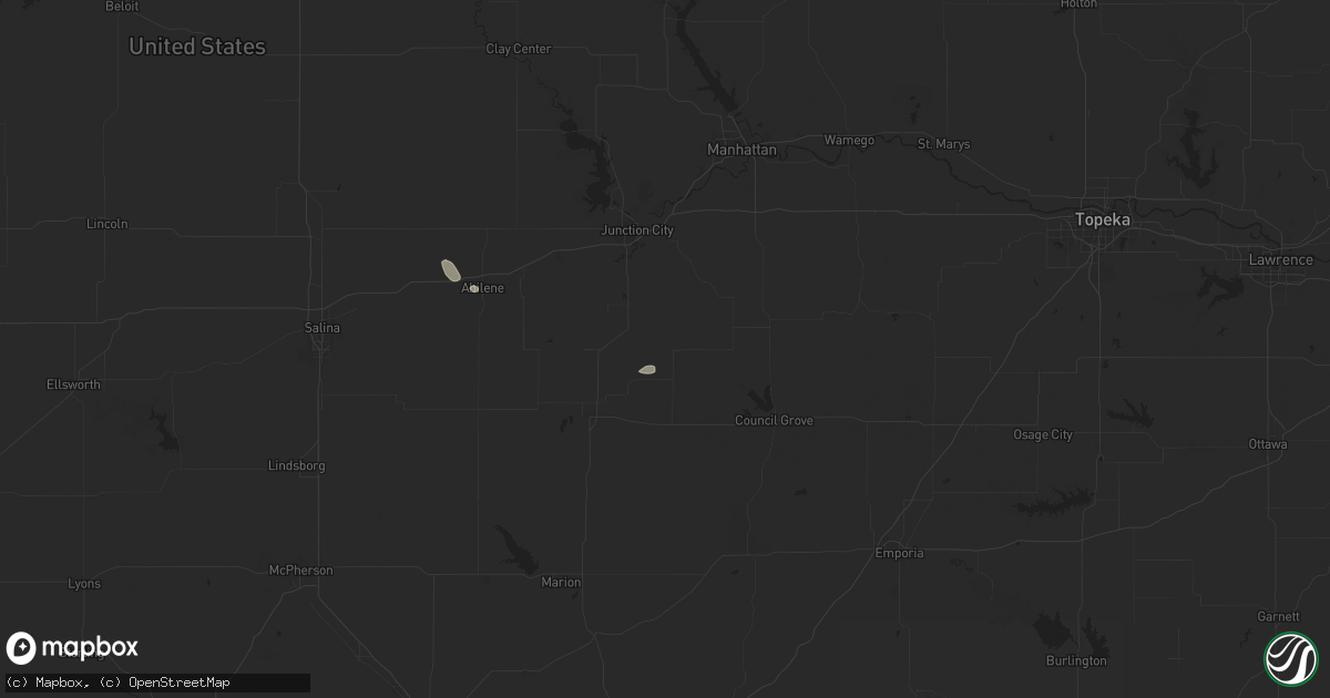 Hail map in White City, KS on August 19, 2025