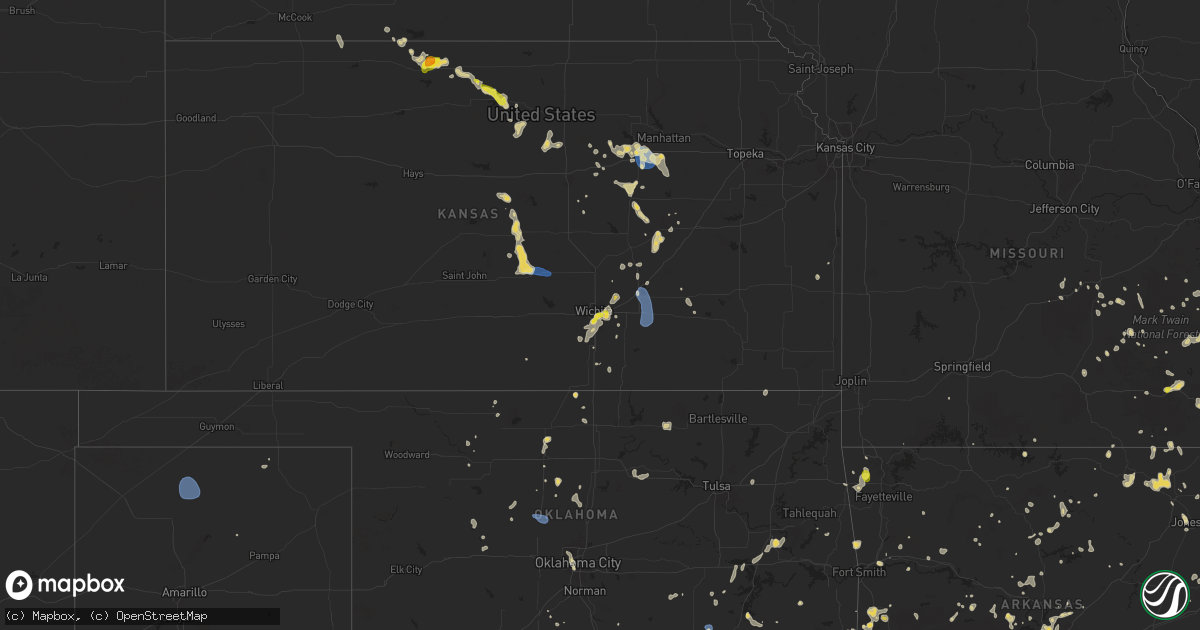 Hail map on August 19, 2025