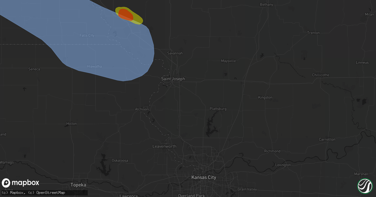Hail map in Agency, MO on August 19, 2026