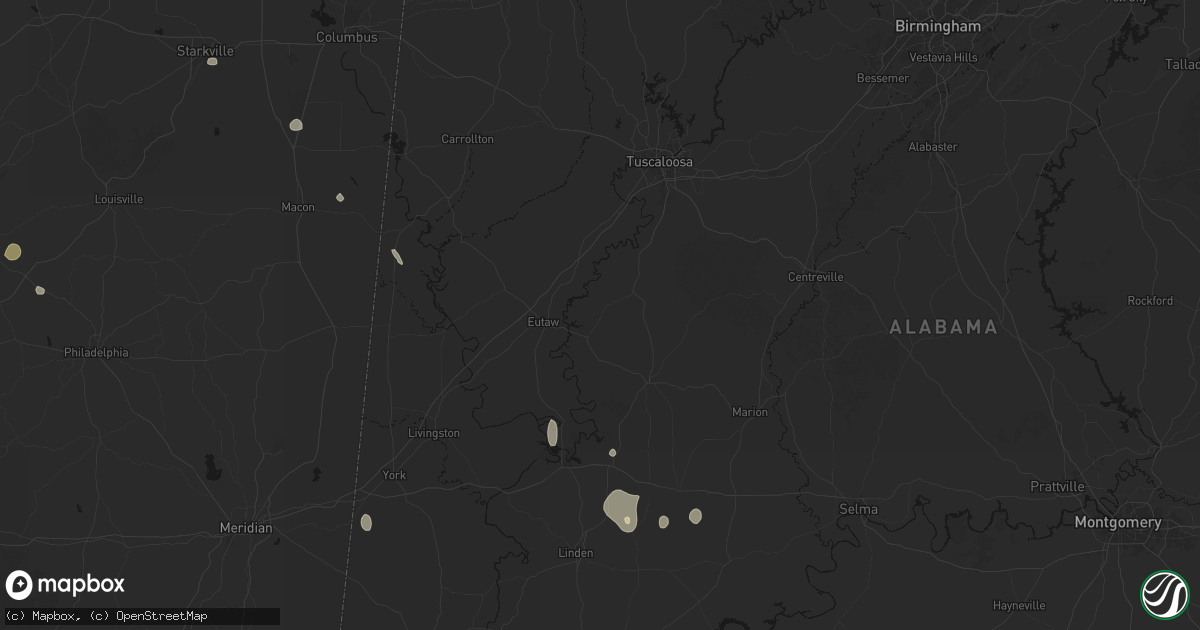 Hail map in Akron, AL on August 19, 2026