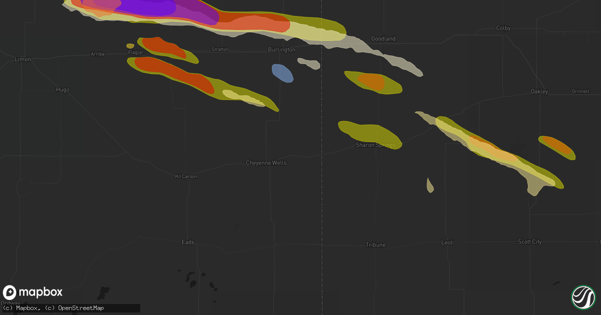 Hail map in Arapahoe, CO on August 19, 2026