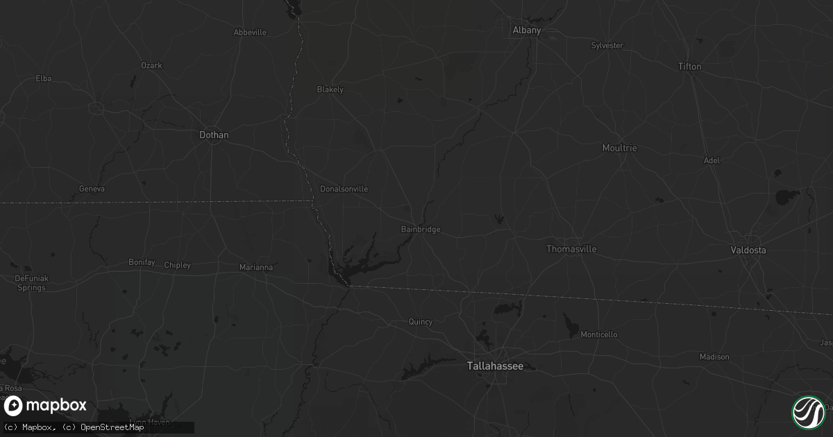 Hail map in Bainbridge, GA on August 19, 2026