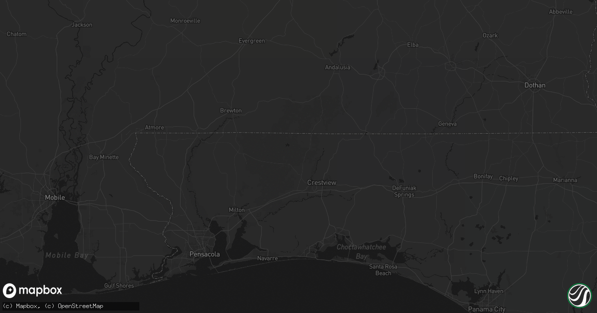 Hail map in Baker, FL on August 19, 2026