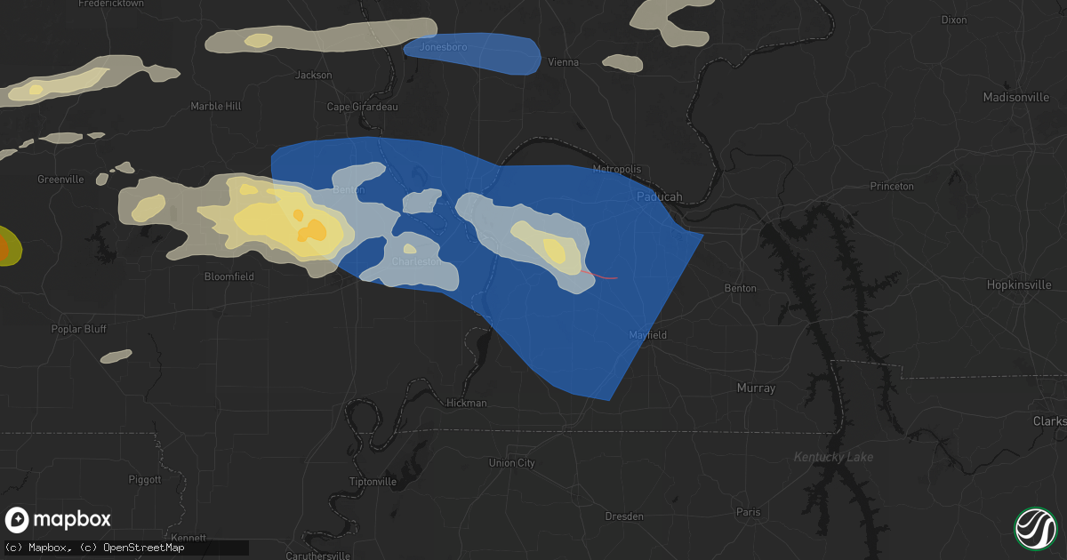 Hail map in Bardwell, KY on August 19, 2026
