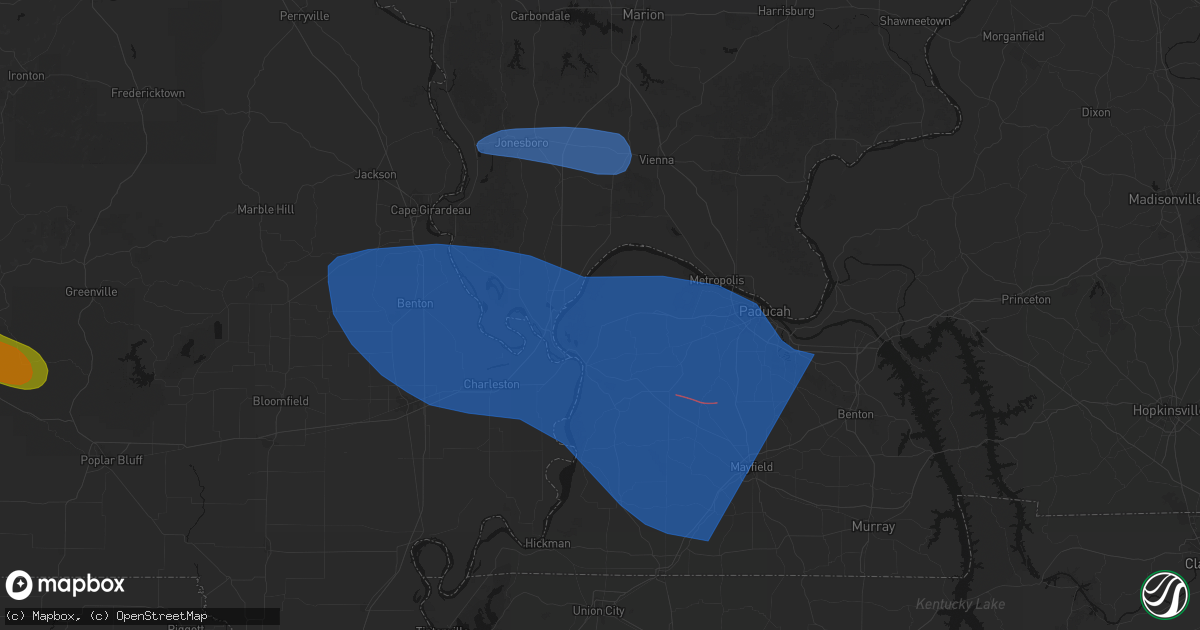 Hail map in Barlow, KY on August 19, 2026