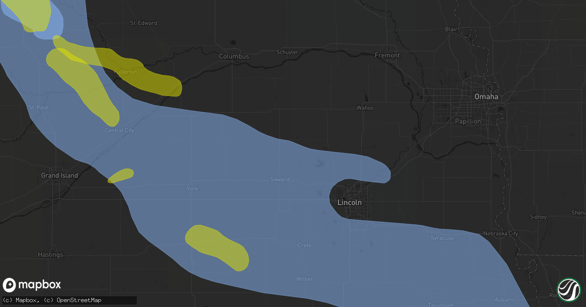Hail map in Bee, NE on August 19, 2026