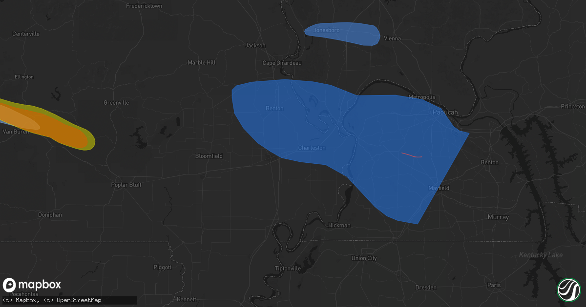 Hail map in Bertrand, MO on August 19, 2026