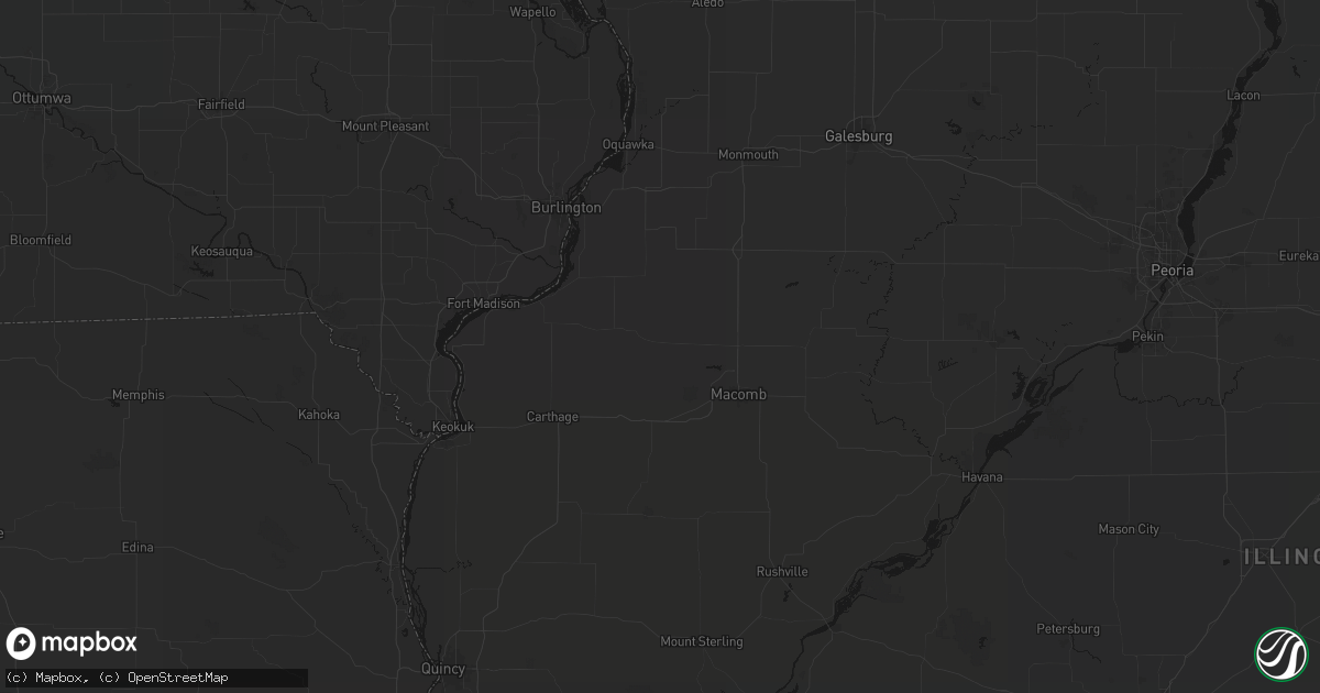 Hail map in Blandinsville, IL on August 19, 2026
