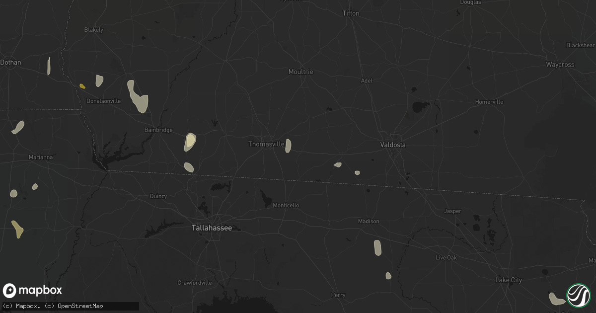 Hail map in Boston, GA on August 19, 2026