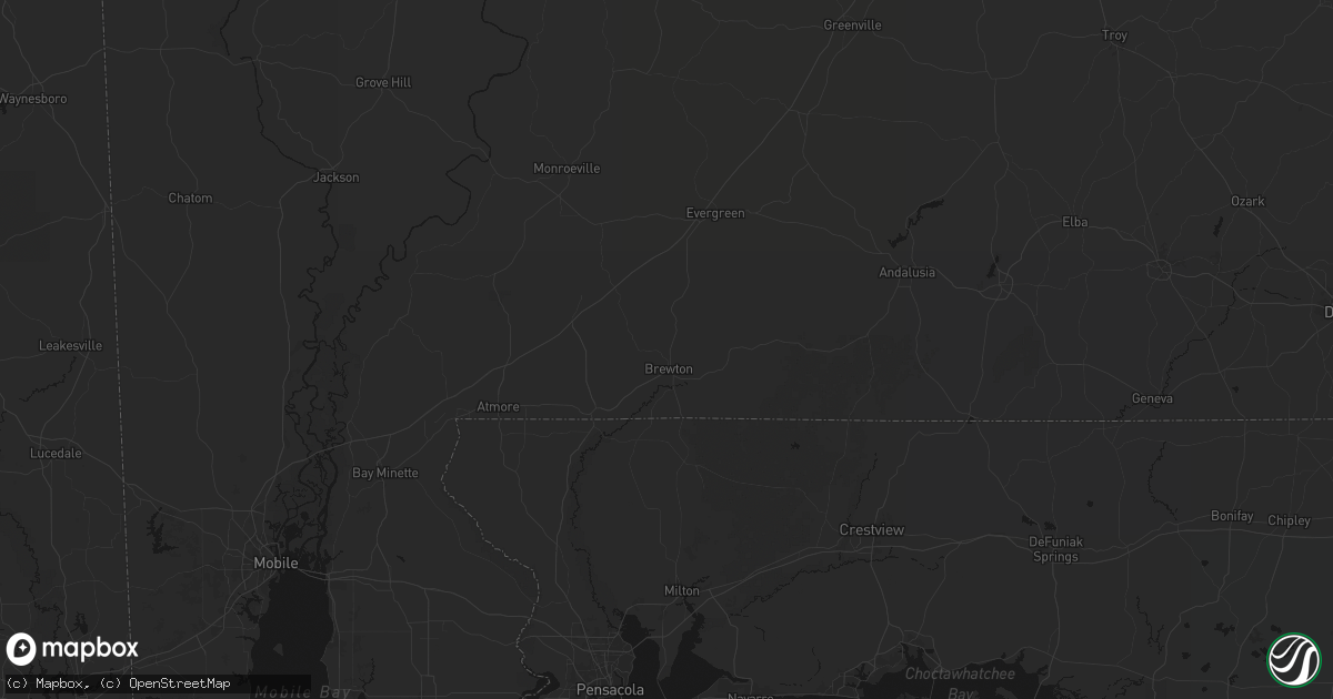 Hail map in Brewton, AL on August 19, 2026