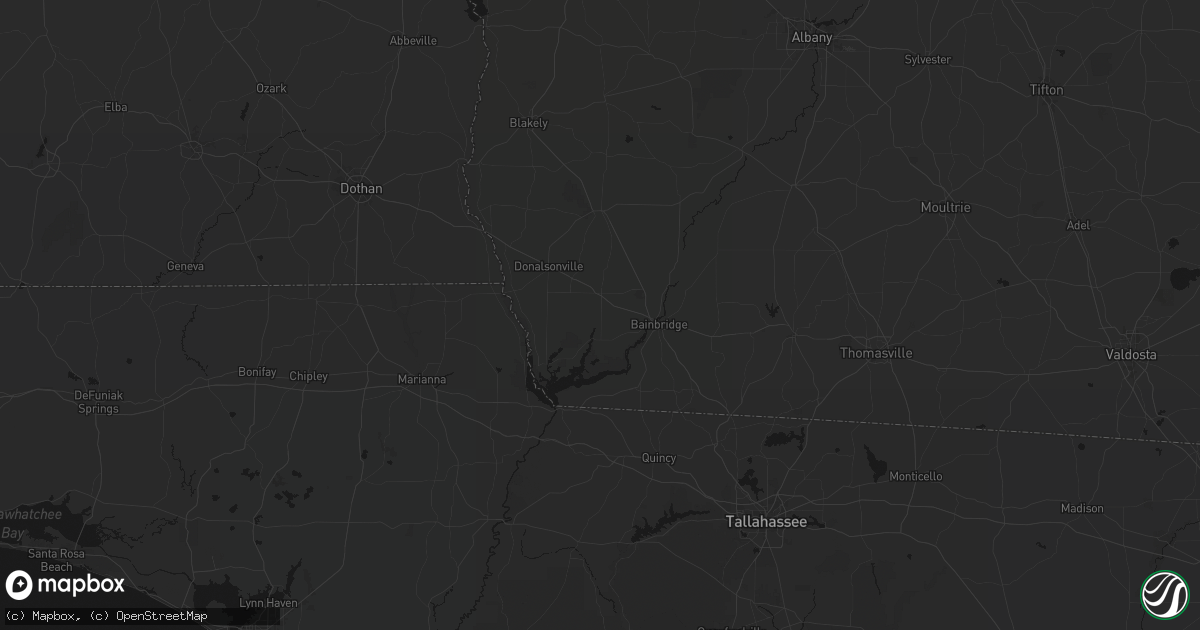 Hail map in Brinson, GA on August 19, 2026