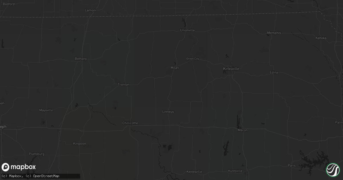 Hail map in Browning, MO on August 19, 2026