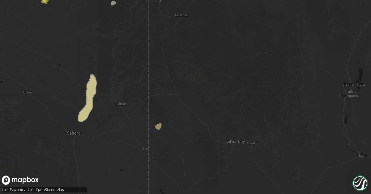 Hail map in Buckhorn, NM on August 19, 2026