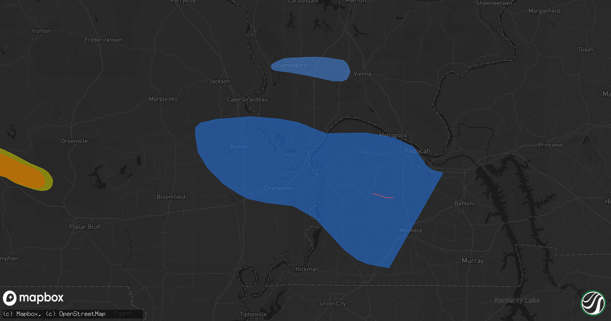 Hail map in Cairo, IL on August 19, 2026