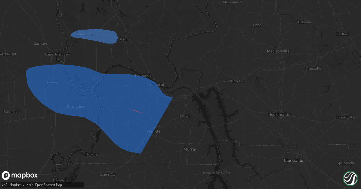 Hail map in Calvert City, KY on August 19, 2026