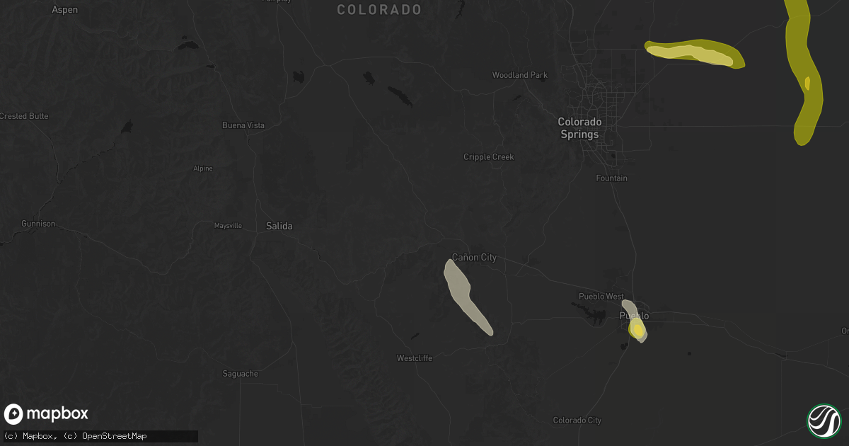 Hail map in Canon City, CO on August 19, 2026