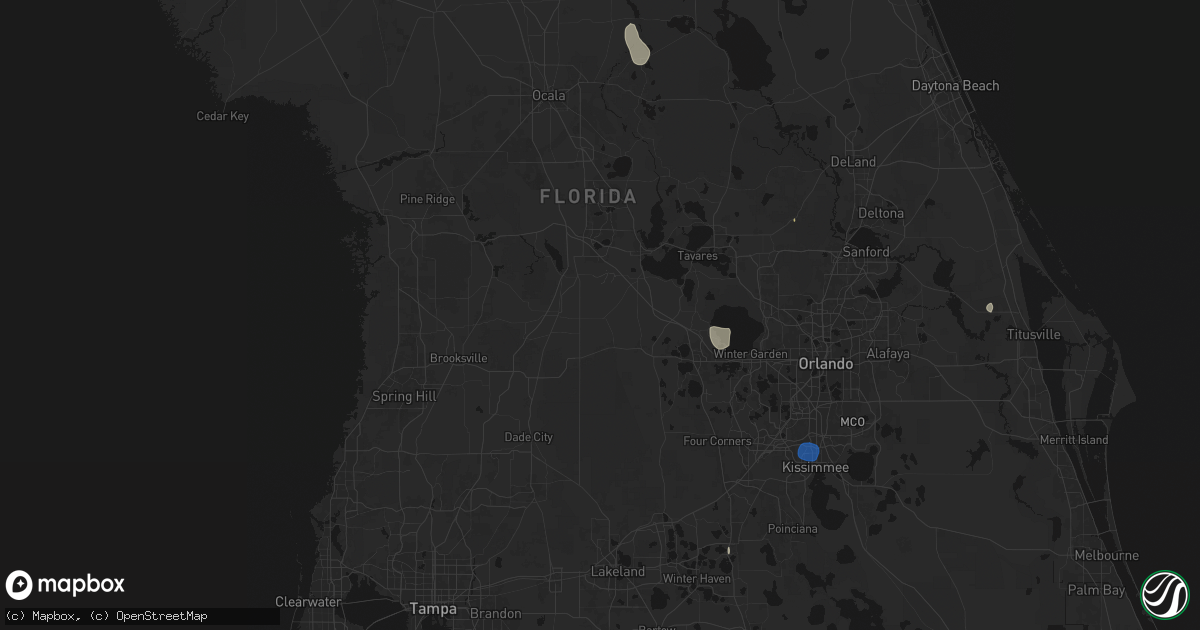 Hail map in Center Hill, FL on August 19, 2026