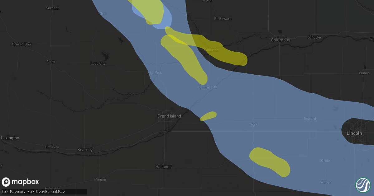 Hail map in Chapman, NE on August 19, 2026