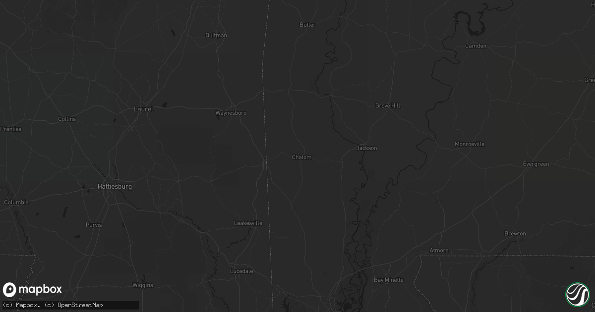 Hail map in Chatom, AL on August 19, 2026