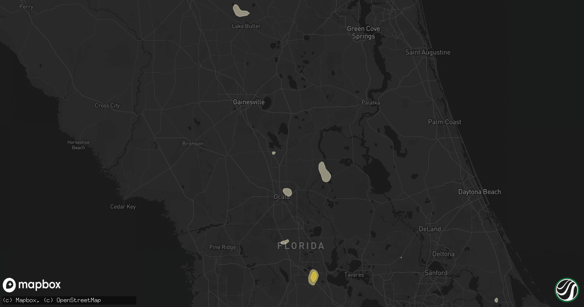 Hail map in Citra, FL on August 19, 2026