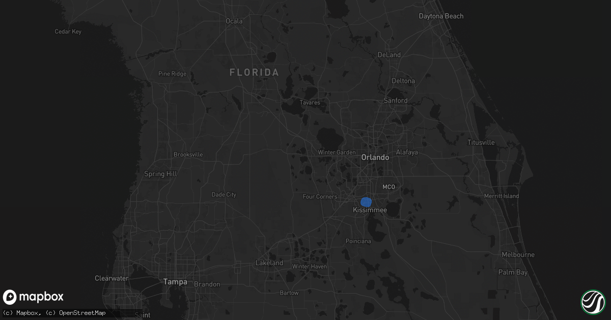 Hail map in Clermont, FL on August 19, 2026