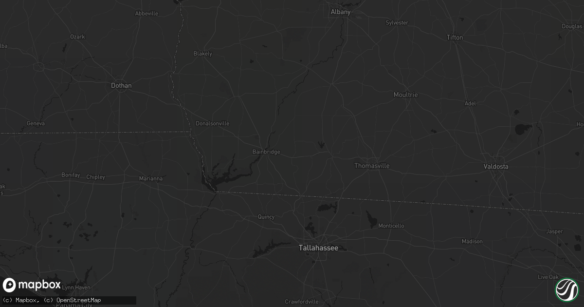 Hail map in Climax, GA on August 19, 2026