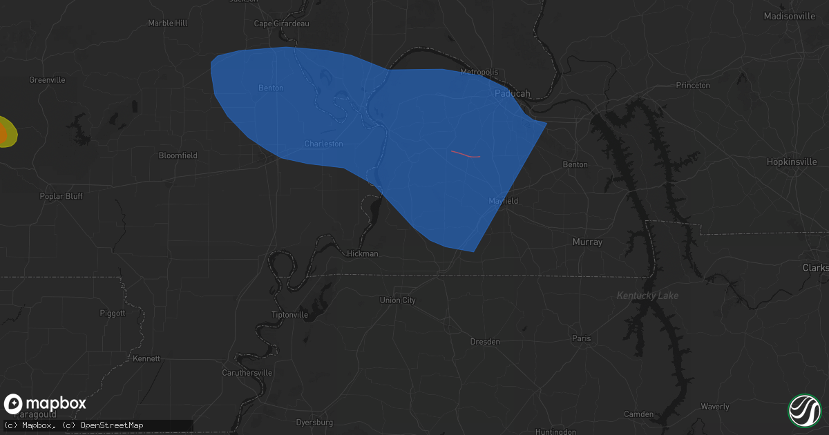 Hail map in Clinton, KY on August 19, 2026