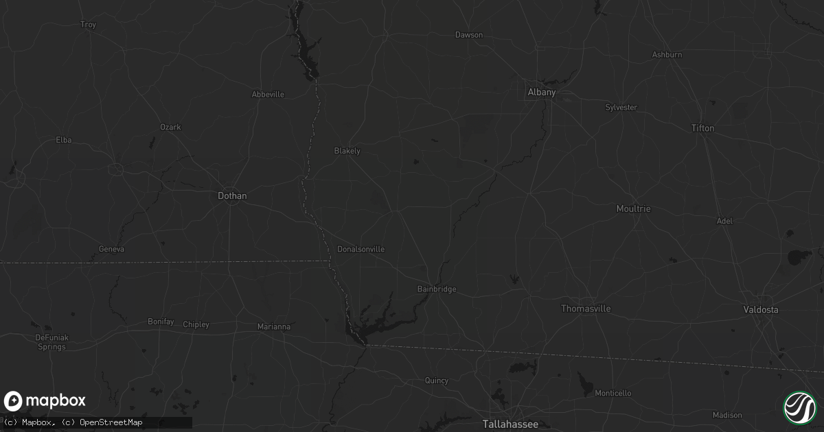 Hail map in Colquitt, GA on August 19, 2026