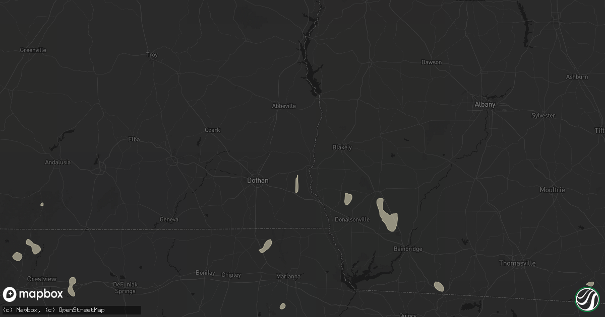 Hail map in Columbia, AL on August 19, 2026