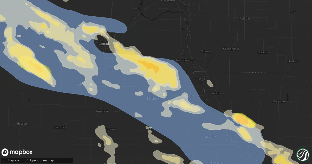 Hail map in Cook, NE on August 19, 2026