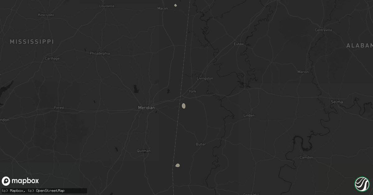 Hail map in Cuba, AL on August 19, 2026