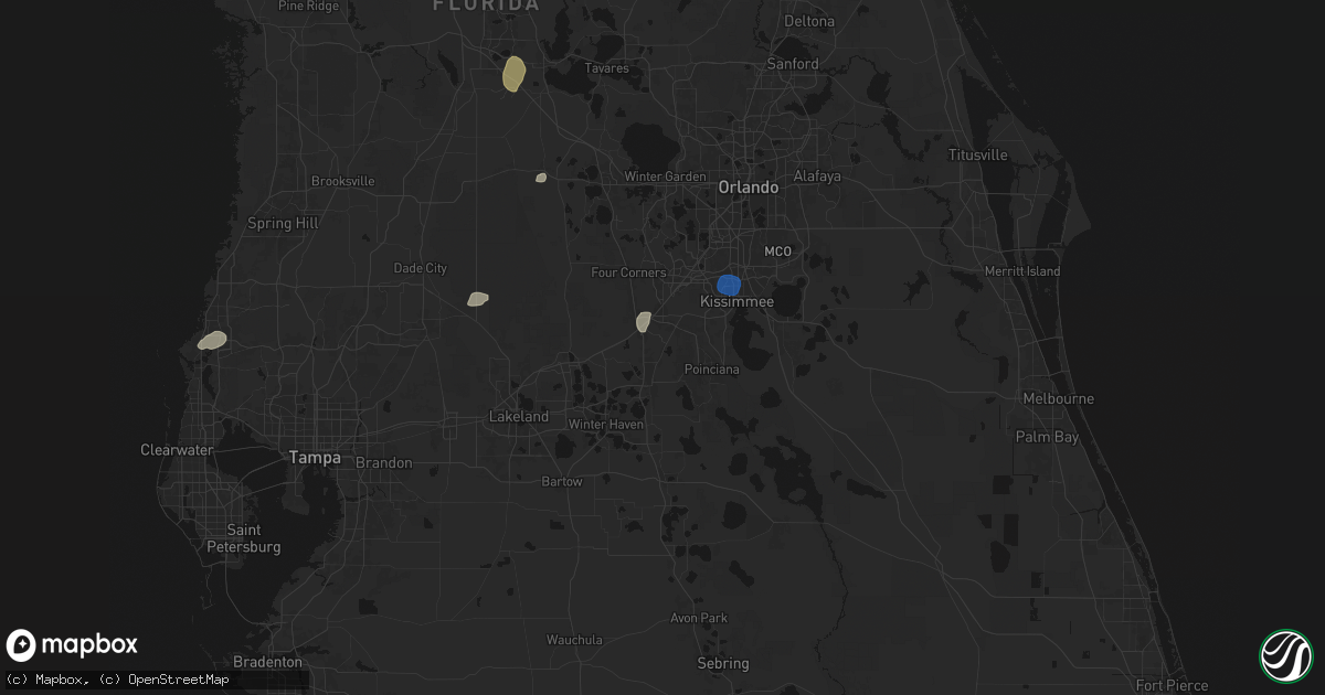 Hail map in Davenport, FL on August 19, 2026