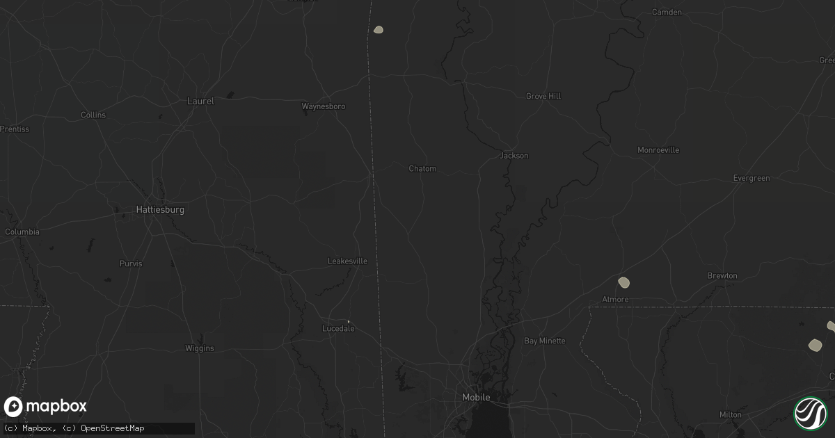 Hail map in Deer Park, AL on August 19, 2026