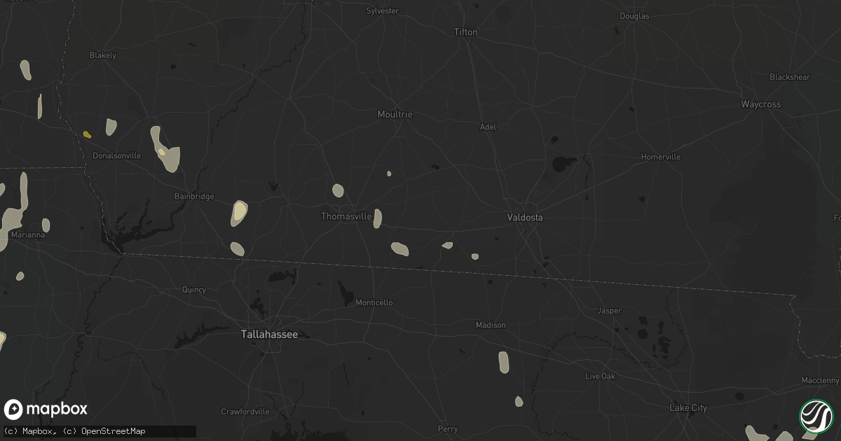 Hail map in Dixie, GA on August 19, 2026