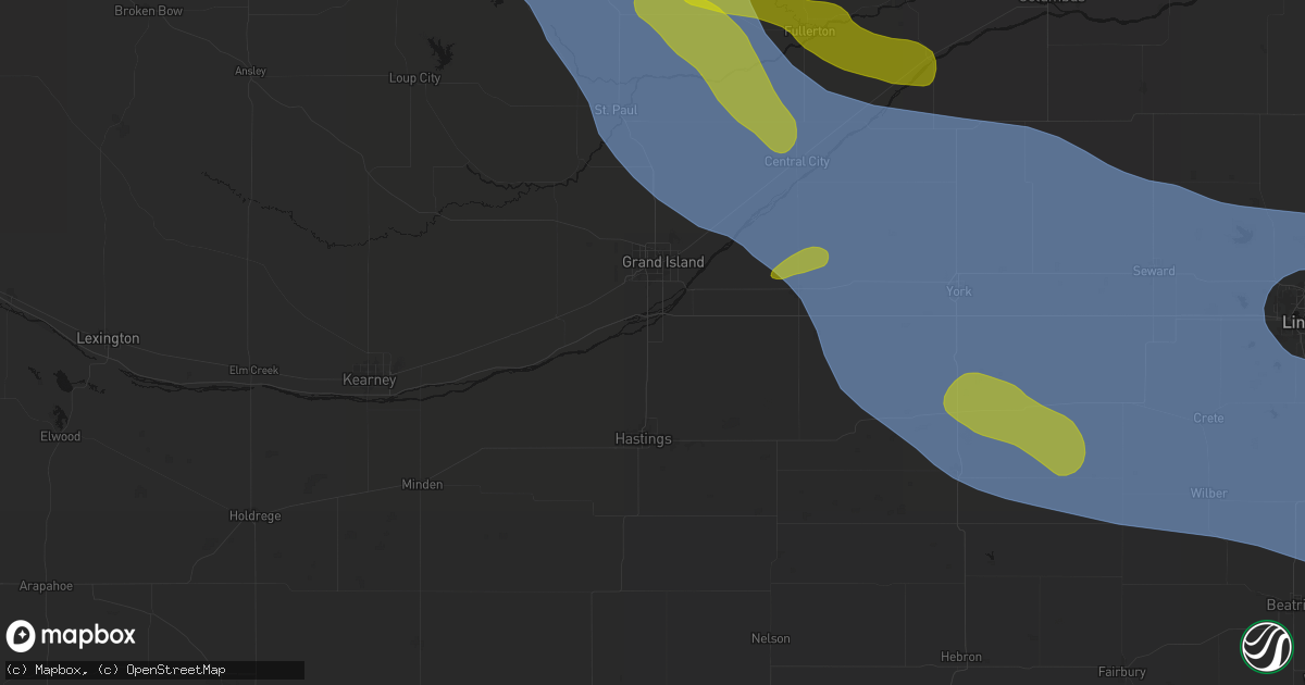 Hail map in Doniphan, NE on August 19, 2026