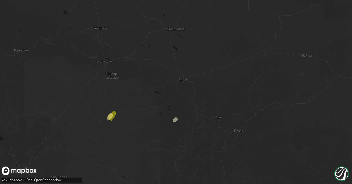 Hail map in Eagar, AZ on August 19, 2026