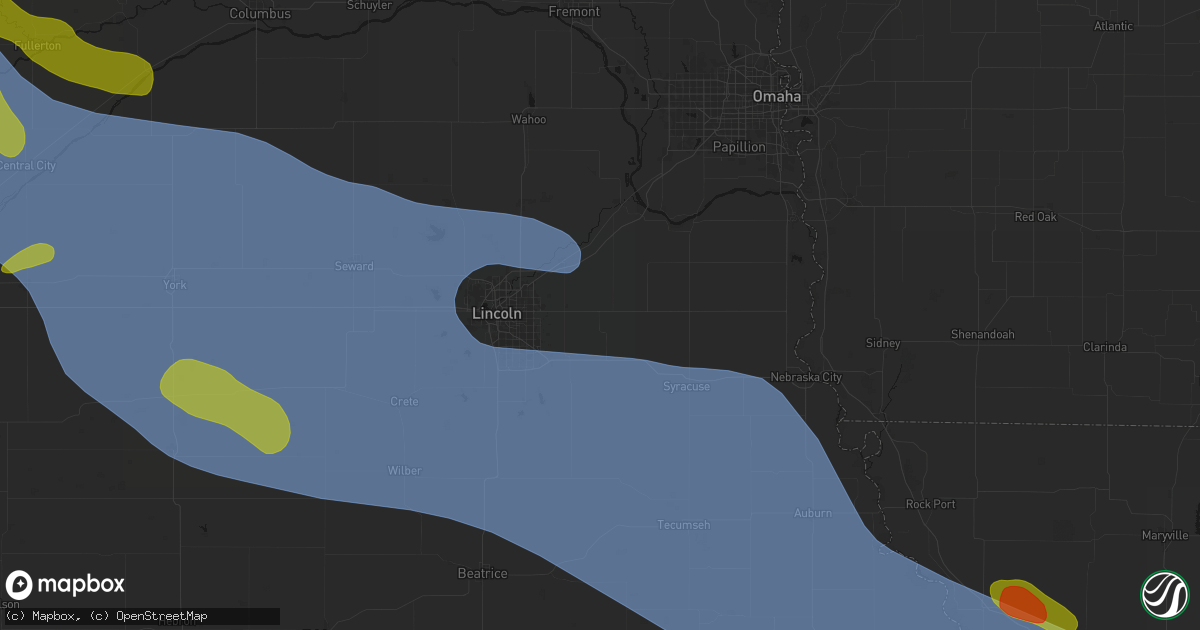 Hail map in Eagle, NE on August 19, 2026