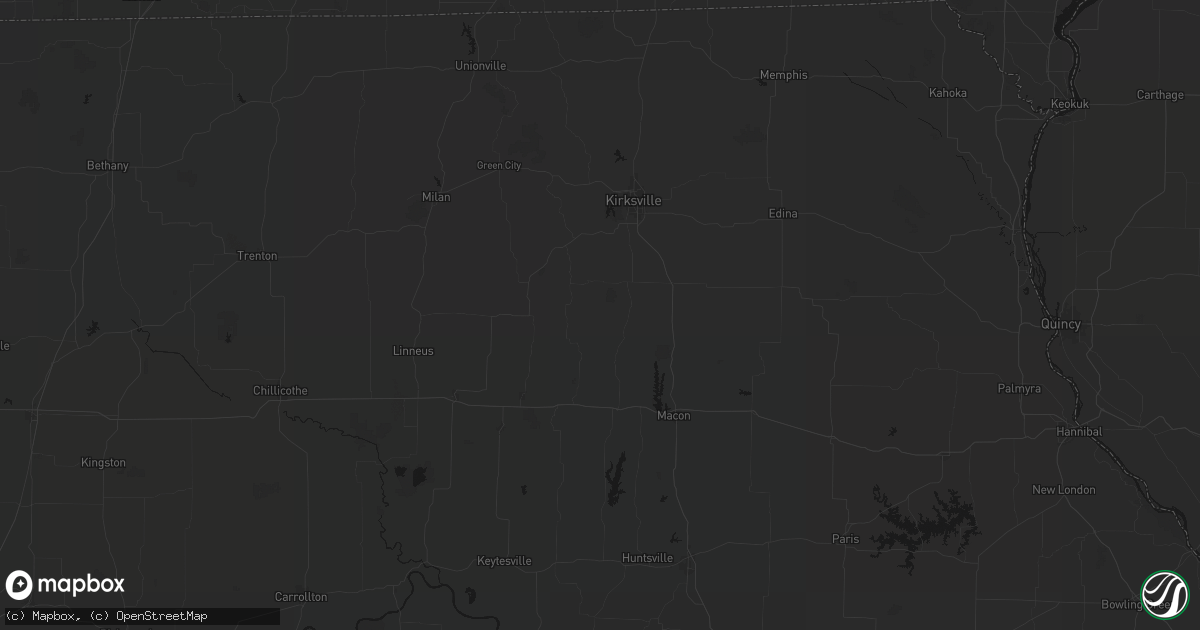 Hail map in Elmer, MO on August 19, 2026