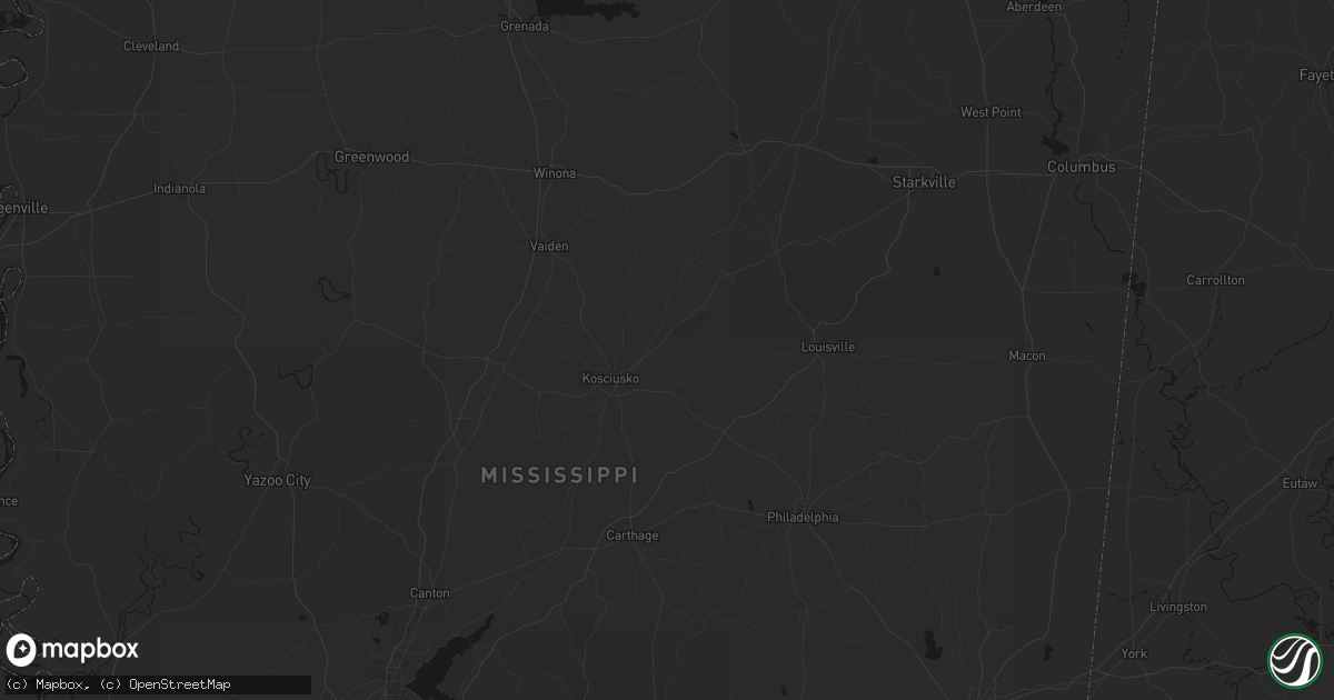 Hail map in Ethel, MS on August 19, 2026