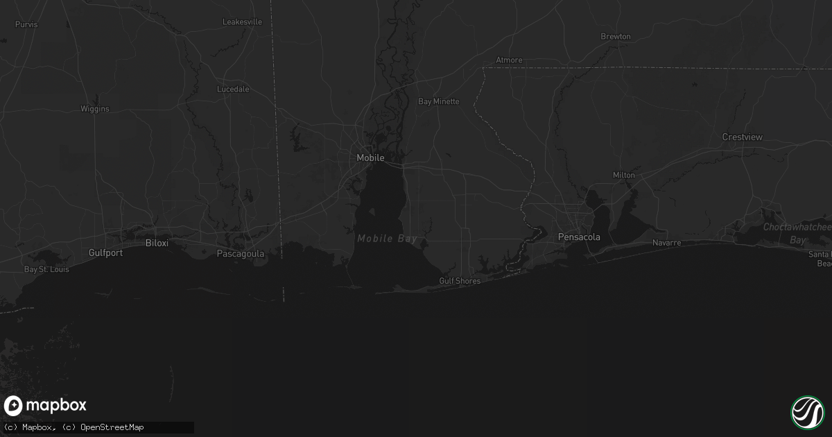 Hail map in Fairhope, AL on August 19, 2026