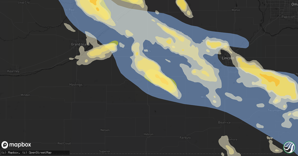 Hail map in Fairmont, NE on August 19, 2026