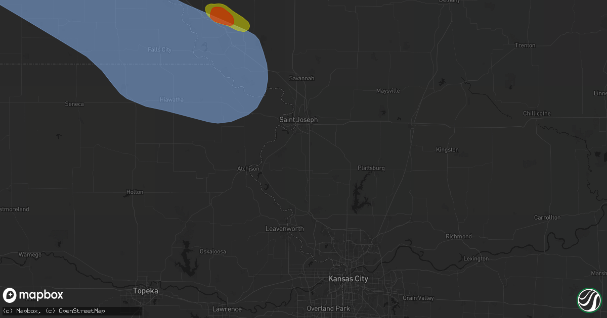 Hail map in Faucett, MO on August 19, 2026