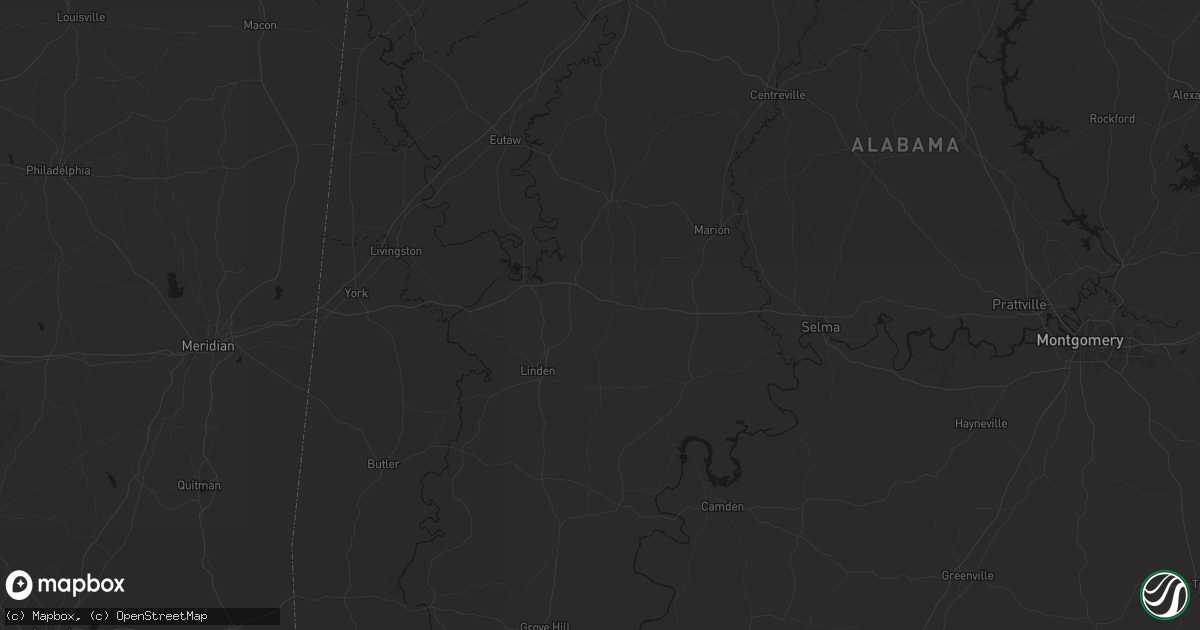 Hail map in Faunsdale, AL on August 19, 2026