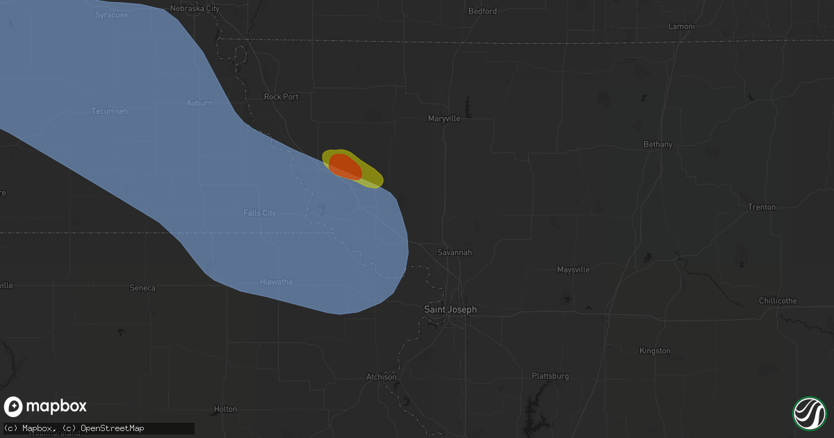 Hail map in Fillmore, MO on August 19, 2026