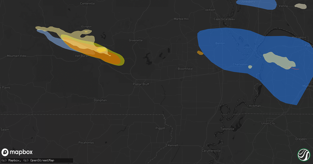Hail map in Fisk, MO on August 19, 2026