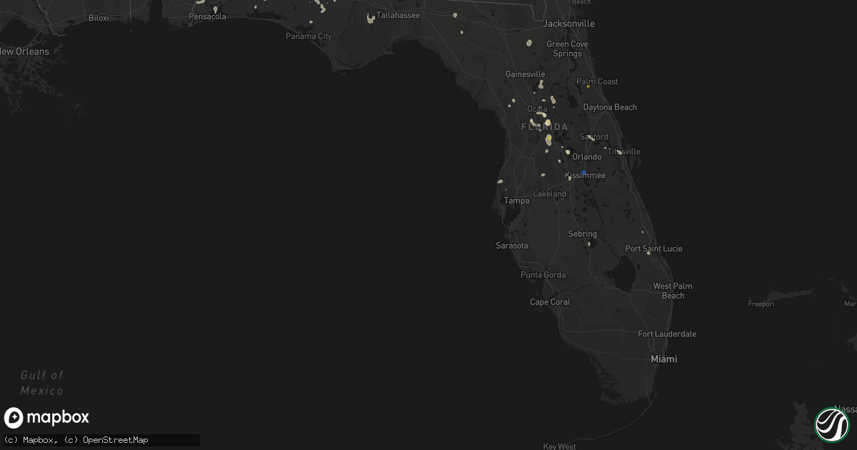 Hail map in Florida on August 19, 2026