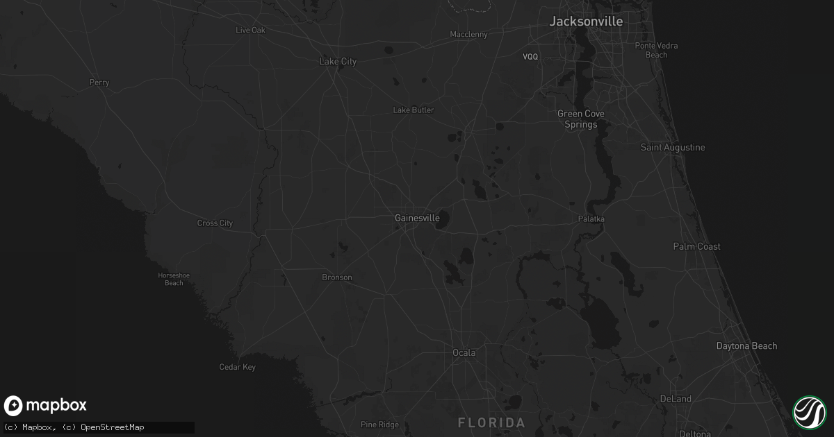 Hail map in Gainesville, FL on August 19, 2026