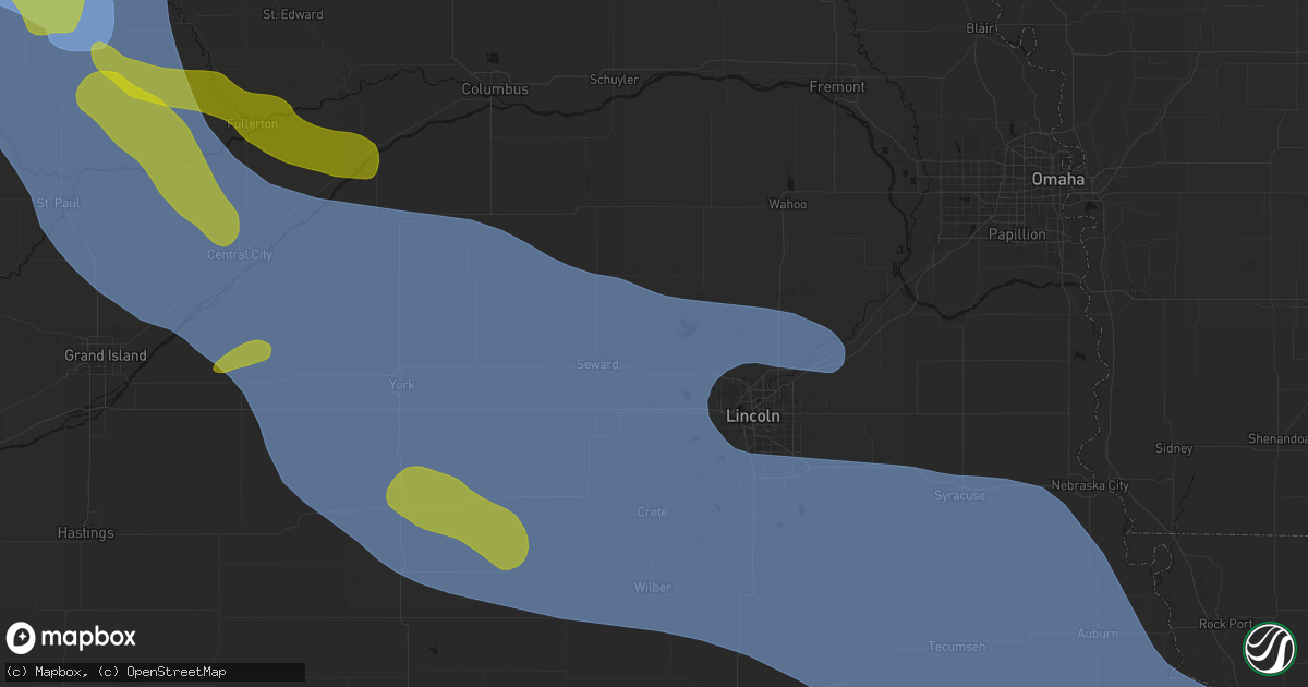 Hail map in Garland, NE on August 19, 2026